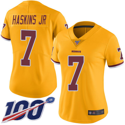 Washington Redskins Limited Gold Women Dwayne Haskins Jersey NFL Football 7 100th Season Rush